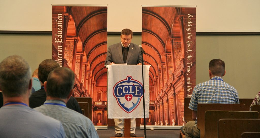Speaker at a podium